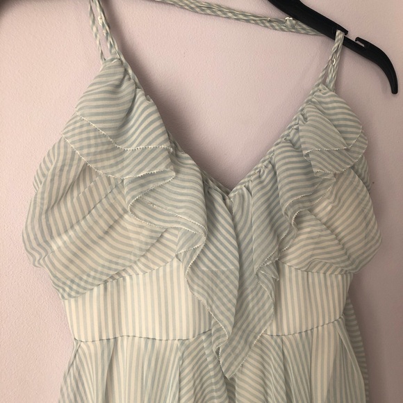 White and Blue Stripped Frilly Dress by Guess - Picture 2 of 4